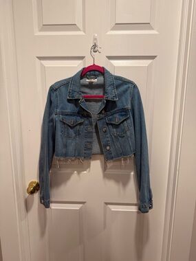 Streetwear Society Cropped Blue Denim Jacket - Women's